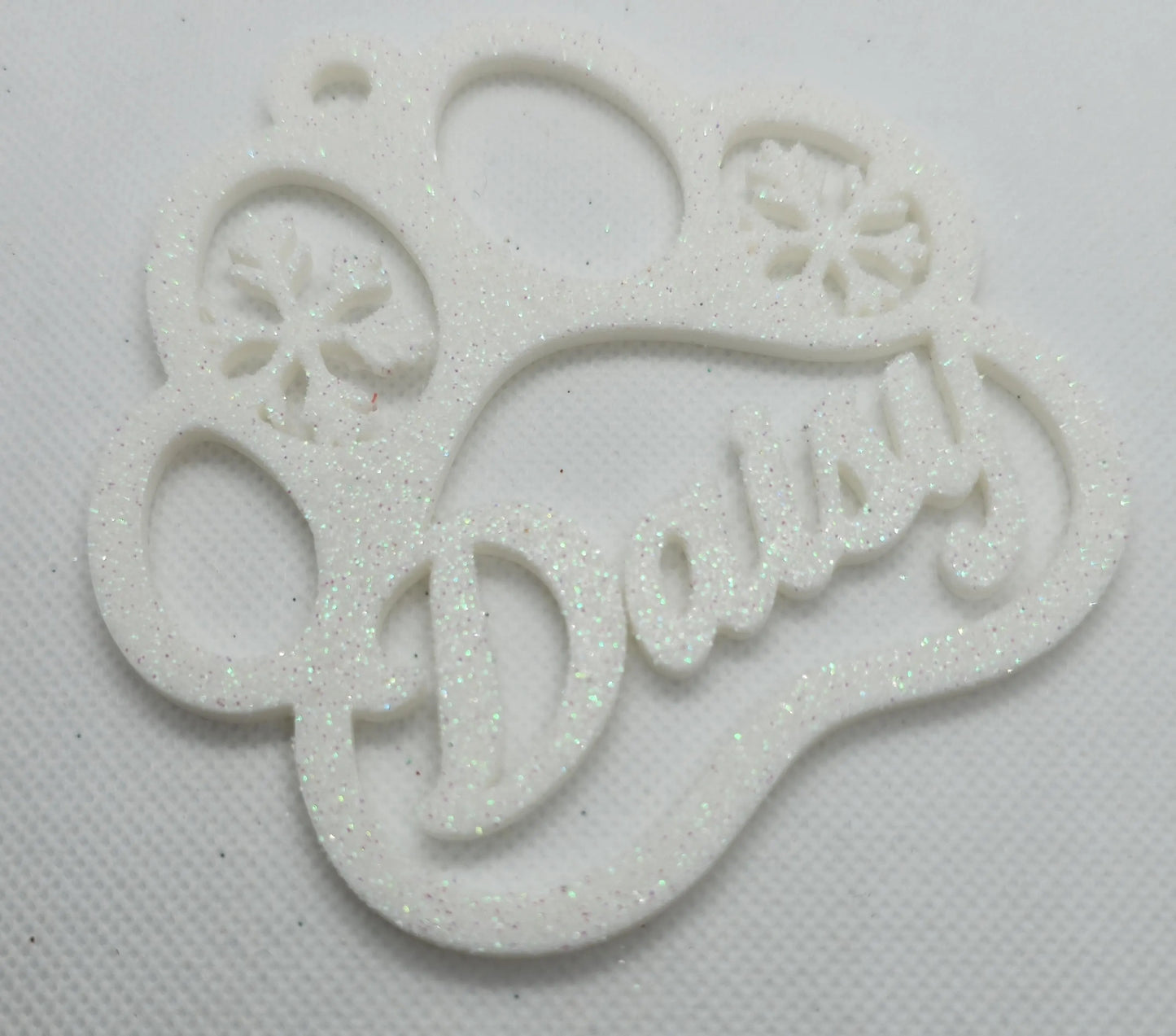 Personalized Paw Print Christmas Ornament – Custom Pet Name