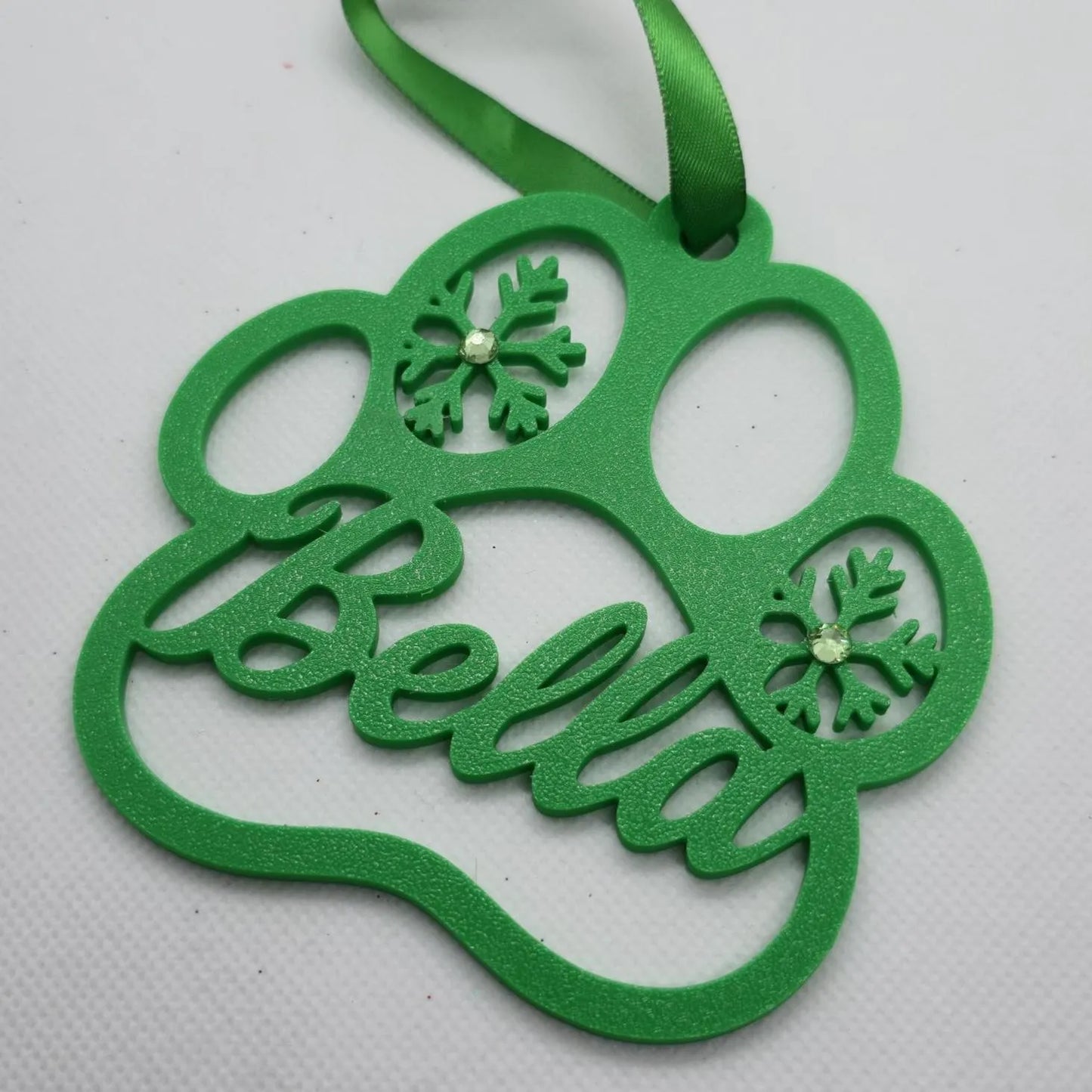Personalized Paw Print Christmas Ornament – Custom Pet Name